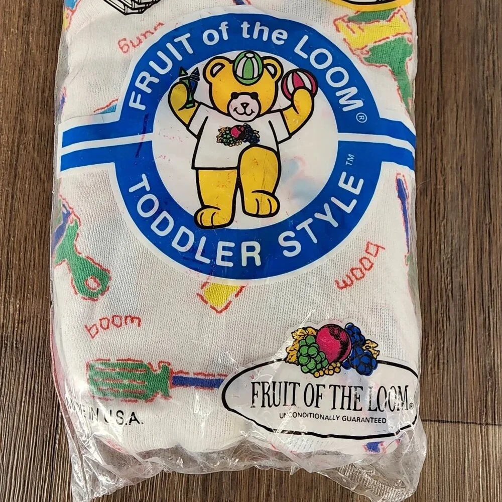 Vintage 1992 Fruit Of The Loom 3 Pack Toddler Boys Briefs 2T/3T 27-34 Lbs Cotton
